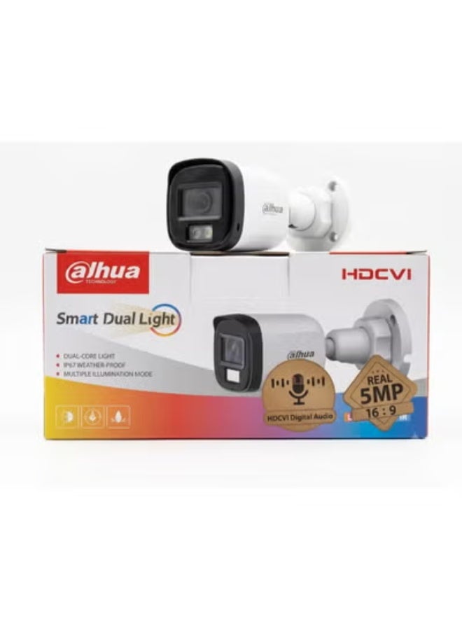 Dahua 5MP Smart Dual Light HDCVI Bullet CCTV Camera, HAC-B1A51N-0-IL/A, 3.6mm Lens - Image 1