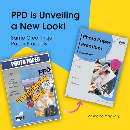 PPD Satin Photo Paper for Inkjet Printer, Premium Pearl Luster Finish 11 x 17 Size Sheets for Printable Photos, Thick 255 gsm 68 lbs 10.5 mil, White, Water Resistant & Instant Dry Prints (50 Pack) - Image 2