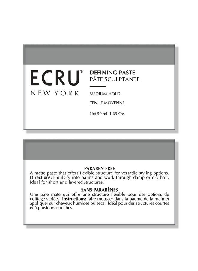 ECRU New York Defining Paste 1.69Oz Medium Hold Mens Styling Balm And Pomade For Short To Mid Length Hair - Image 3