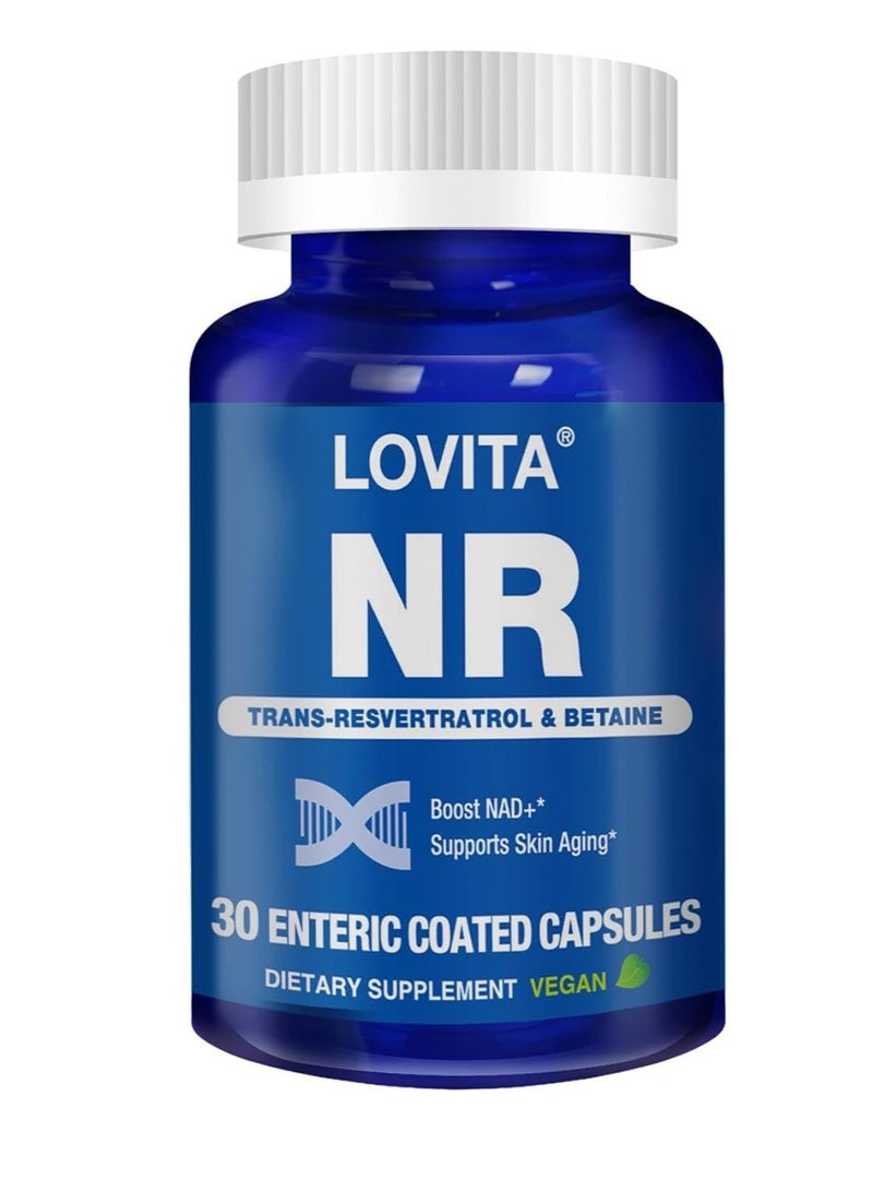 لوفيتا ترانس ريسفيراترول والبيتين، الشيخوخة الصحية، 30 كبسولة نباتية مغلفة معويًا