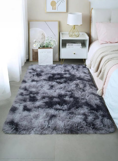 Soft Fluffy Shaggy Rug for Bedroom or Living Room – Tie-Dye Plush Carpet, Washable & Non-Slip, Ideal for Kids, Baby Nursery and Small Spaces (Multicolor)