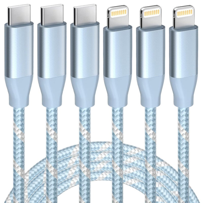 GHEREL USB C to Lightning Cable 3 Pack 6FT Apple MFi Certified iPhone Fast Charger Fast Charging Type c to Lightning Cable for iPhone 14 13 12 11 Pro Max Xr Xs 8 and More - Image 1