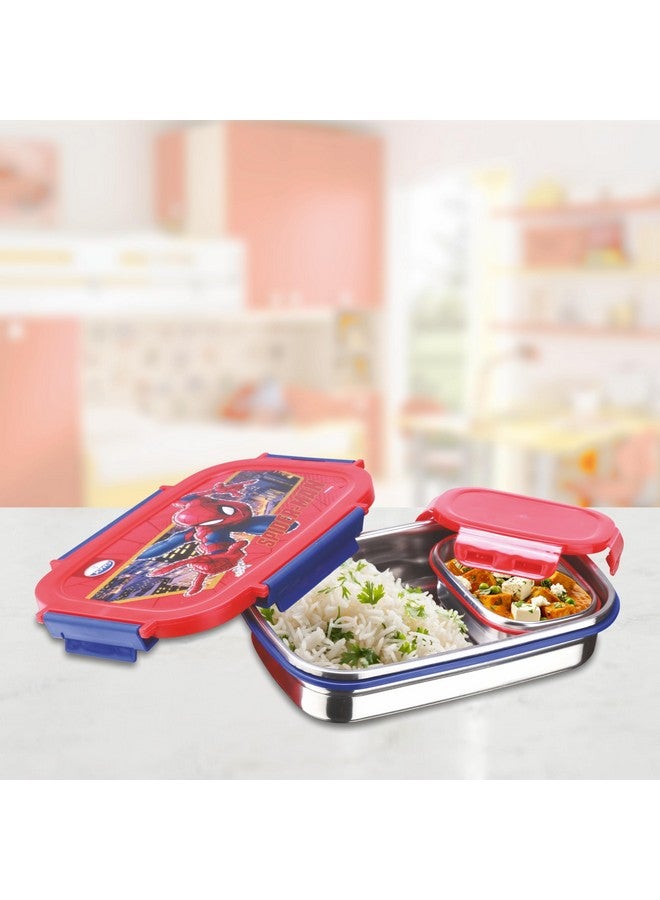 جويو حقيبة غداء جويو ترو فود كبيرة من الفولاذ المقاوم للصدأ، سعة 900 مل، مع دابي 110 مل | علبة غداء من الفولاذ المقاوم للصدأ | علبة غداء بقفل كبس | مثالية للمدرسة والجامعة والمكتب | مارفل سبايدرمان - Image 2