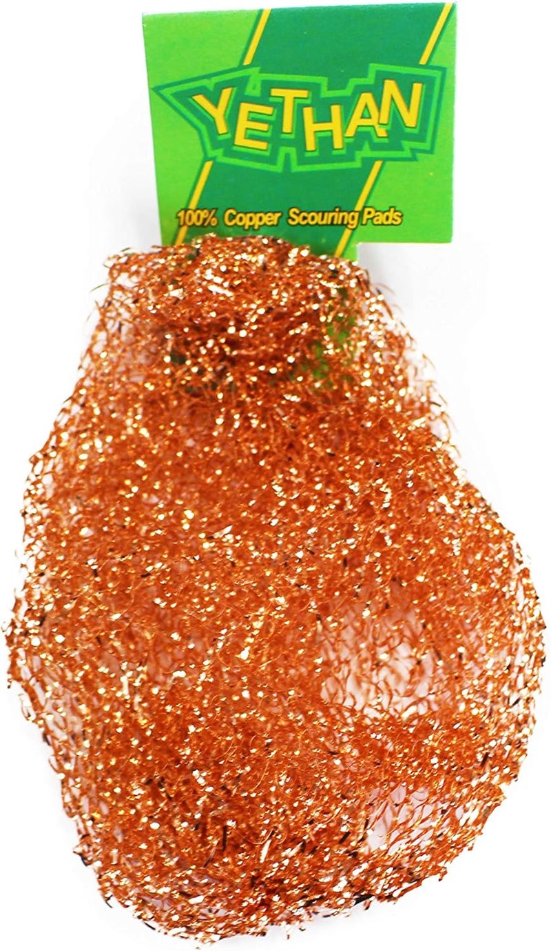 YETHAN Copper Scouring Pad, Scrubbing Scour Pads 10 Pcs/Pack, Pure Copper, 13g / Pc - Image 2