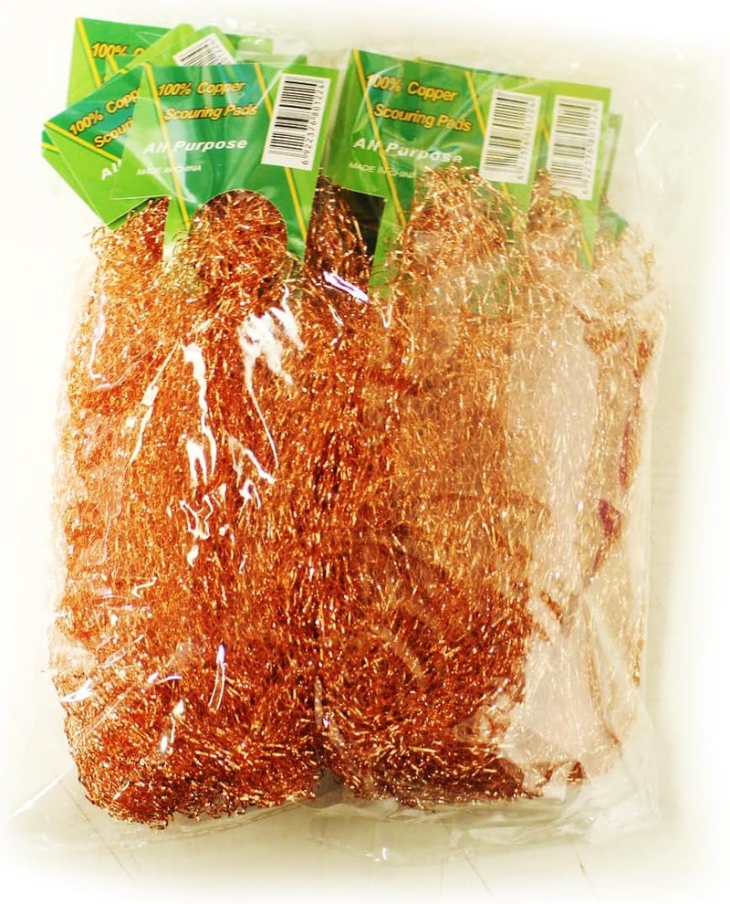 YETHAN Copper Scouring Pad, Scrubbing Scour Pads 10 Pcs/Pack, Pure Copper, 13g / Pc - Image 4