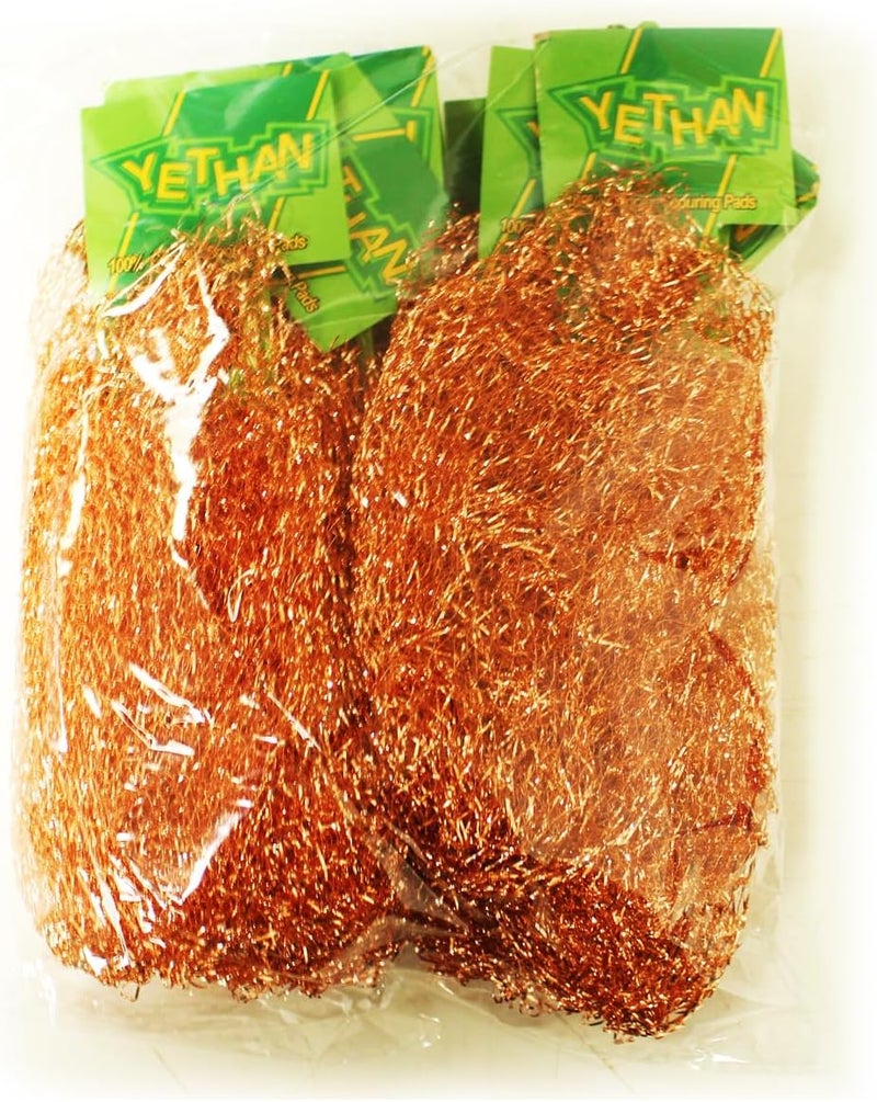 YETHAN Copper Scouring Pad, Scrubbing Scour Pads 10 Pcs/Pack, Pure Copper, 13g / Pc - Image 3