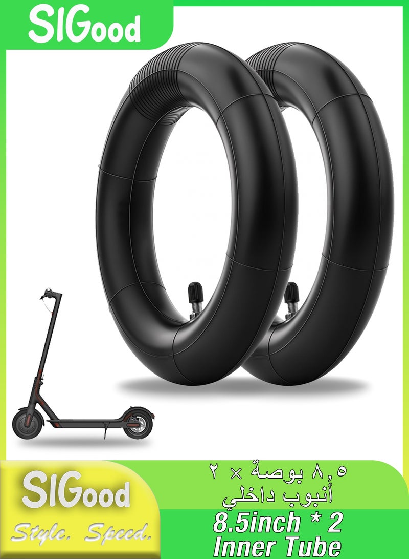 SIGood 8.5 Inch Thickened Inner Tube for Electric Scooter, Highly Elastic Butyl Rubber 8 1/2 x2 Replacement Tire Tube with Silver Straight Valve, Durable Shock-Absorbing E-Scooter Inner Tube - Image 1