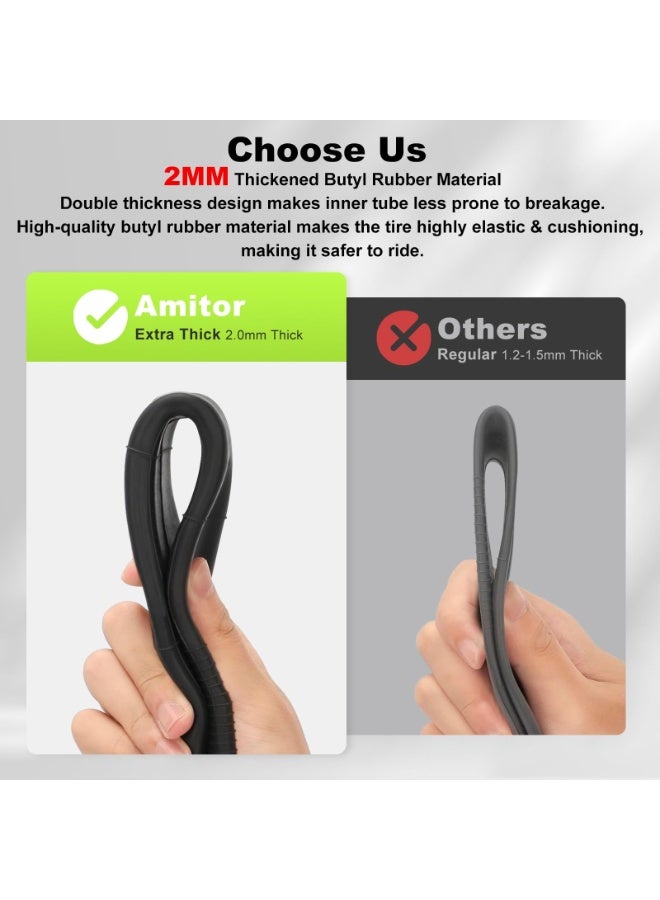 SIGood 8.5 Inch Thickened Inner Tube for Electric Scooter, Highly Elastic Butyl Rubber 8 1/2 x2 Replacement Tire Tube with Silver Straight Valve, Durable Shock-Absorbing E-Scooter Inner Tube - Image 5