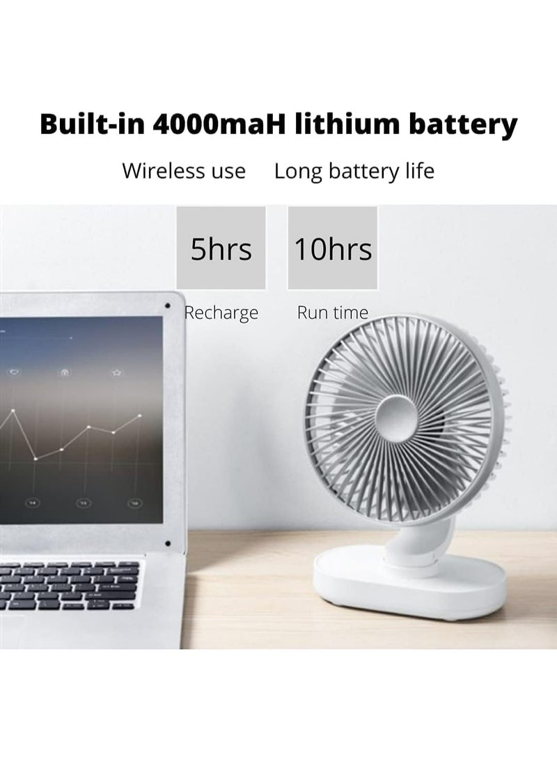 Vortex D77 Adjustable Angle Shaking Head Quiet Air Supply Large Battery Capacity 4000mAH 4 Speed Modes Strong Wind Press Switch Rechargeable Fan - Image 4
