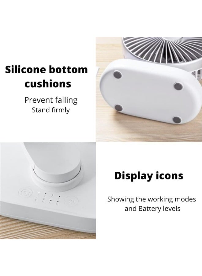 Vortex D77 Adjustable Angle Shaking Head Quiet Air Supply Large Battery Capacity 4000mAH 4 Speed Modes Strong Wind Press Switch Rechargeable Fan - Image 2