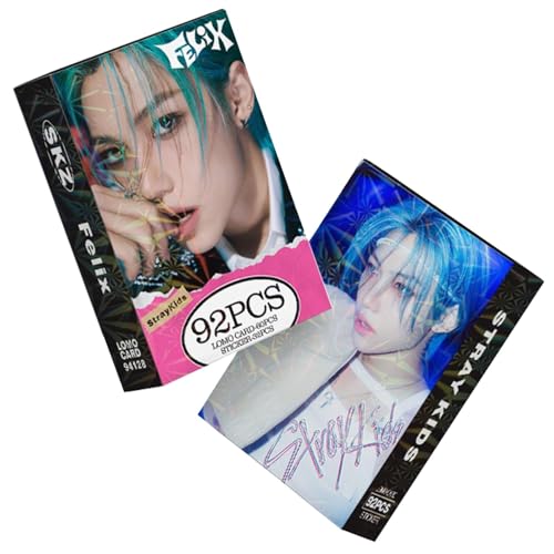KPOPBP Stray Kids Photocards 60 PCS SKZ Rock Star Album Photo Cards with 32 PCS Stickers KPOP Gift Lomo Cards Merch for SKZ Boys and Girls (Felix) - Image 4