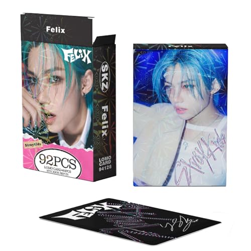 KPOPBP Stray Kids Photocards 60 PCS SKZ Rock Star Album Photo Cards with 32 PCS Stickers KPOP Gift Lomo Cards Merch for SKZ Boys and Girls (Felix) - Image 3