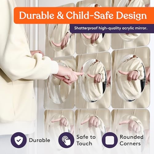 Special Supplies Sensory Bubble Wall Mirror - Interactive Acrylic Mirrors for Wall Decoration and Sensory Toys for Kids Classroom or Home -Sensory Room Decor -Visual, Tactile Stimulation - (Pack of 9) - Image 4