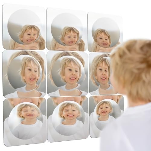 Special Supplies Sensory Bubble Wall Mirror - Interactive Acrylic Mirrors for Wall Decoration and Sensory Toys for Kids Classroom or Home -Sensory Room Decor -Visual, Tactile Stimulation - (Pack of 9) - Image 1