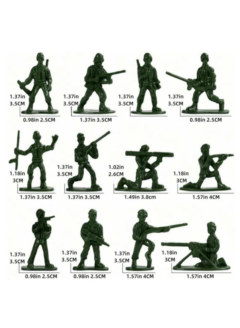 100 pieces of plastic war soldiers in various shapes to play with different and fun scenarios  - Image 2