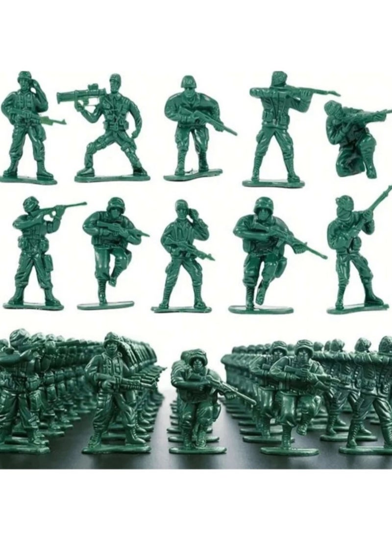 100 pieces of plastic war soldiers in various shapes to play with different and fun scenarios  - Image 5