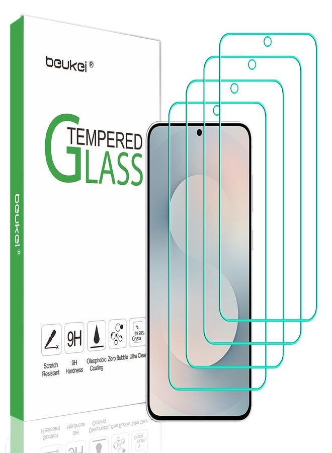 beukei (4 Pack) Compatible for Samsung Galaxy S25 FE 5G / Galaxy S25 FE [FE Model Only] Screen Protector Tempered Glass,Touch Sensitive, 9H Hardness (For Galaxy S25 FE) - Image 1