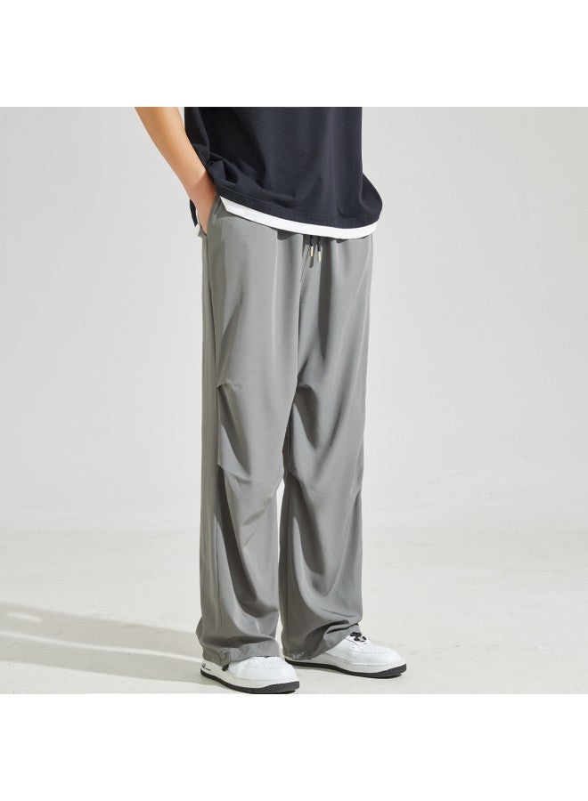 TonLion Trendy Casual Solid Color Pleated Men's Lounge Pants - Image 3