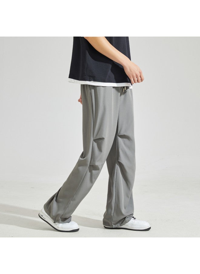 TonLion Trendy Casual Solid Color Pleated Men's Lounge Pants - Image 4