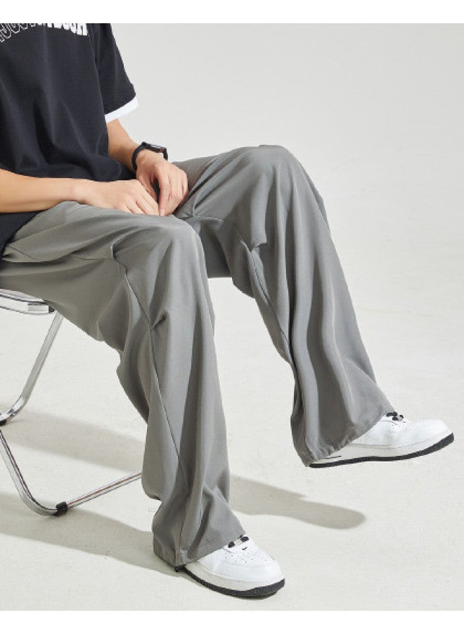 TonLion Trendy Casual Solid Color Pleated Men's Lounge Pants - Image 1