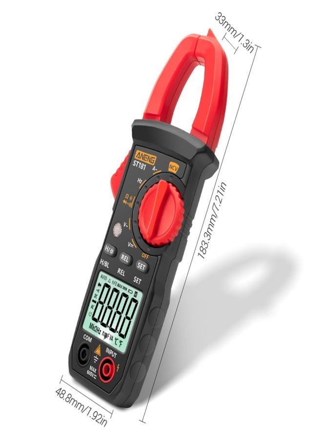 ANENG ST181 4000 Counts Digital AC Current Clamp Meter with Backlight, Voltage Measurement, NCV Test, and Capacitance  Testing - Image 2