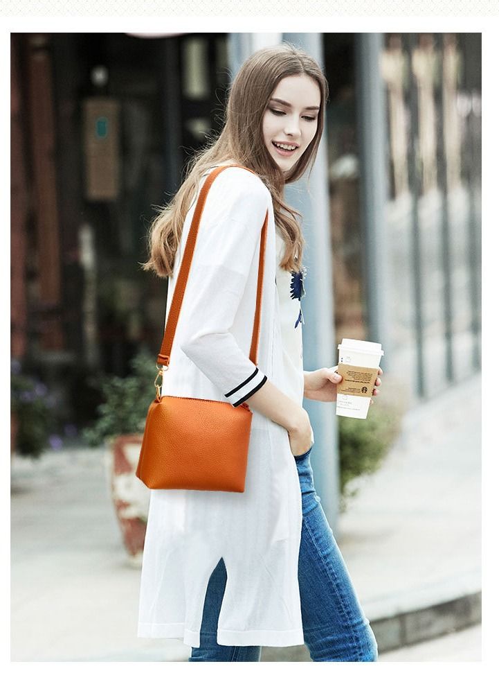 NIBEMINENT 4 Piece Leather Tote Bag Set Grey - Image 4