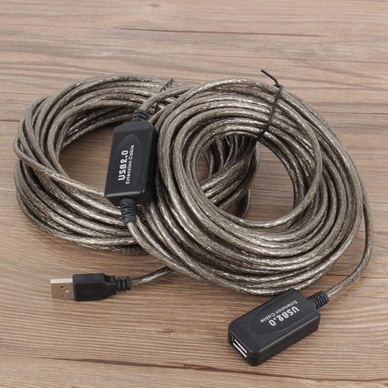 Denash كابل تمديد ، طوله 20 متر، متوافق مع معايير USB 1.1/1.0/2.0، أسود، إكسسوار كمبيوتر بدون تدهور في جودة الإشارة. - Image 4