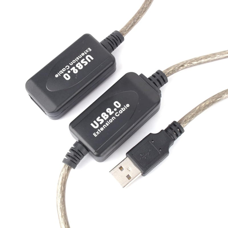 Denash كابل تمديد ، طوله 20 متر، متوافق مع معايير USB 1.1/1.0/2.0، أسود، إكسسوار كمبيوتر بدون تدهور في جودة الإشارة. - Image 2