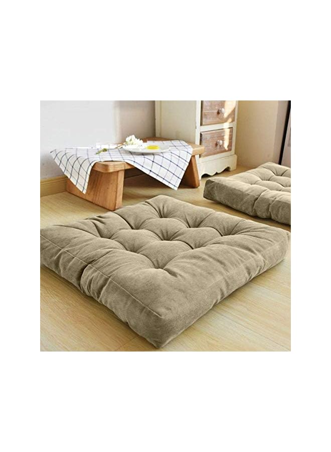 Zaboon New York Simple And Comfortable Square Velvet Tufted Floor Cushion 55X55X10Cm - Image 3