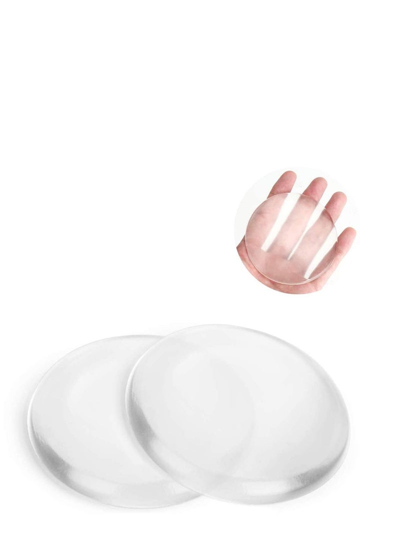SYOSI Door Stopper Wall Protector 3.54" Clear Door Knob Wall Shield, Soft Self Adhesive Rubber Door Bumpers, Door Stops Guard for Door Handle, Refrigerator Door, 2 Pack 