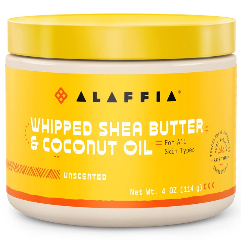 Alaffia Whipped Shea Butter and Coconut Oil, for Smooth, Soft Skin, Unscented 4 Oz - Image 1