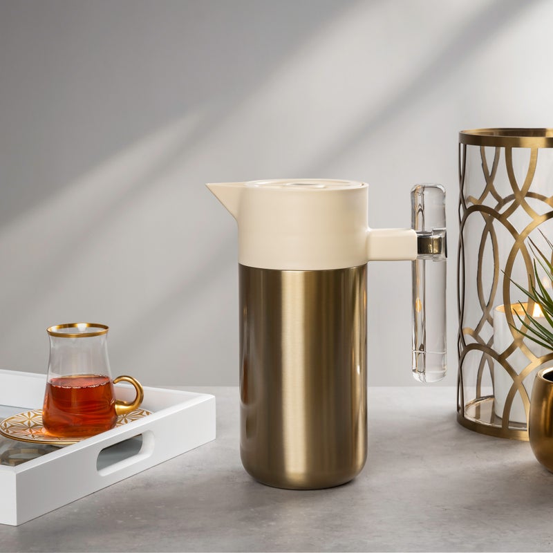 Dallaty Steel Vacuum Flask 1.2L Arab Graph Matt Gold - Image 2