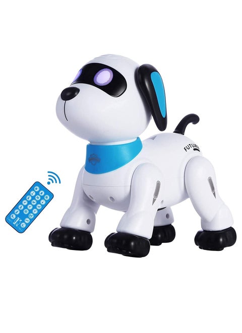 Remote Control Robot Dog Toy Programmable Interactive And Smart Dancing Robots for Kids 5 and up RC Stunt Toy Dog with Sound LED Eyes Electronic Pets Toys Robotic Dogs for Kids Gifts Blue