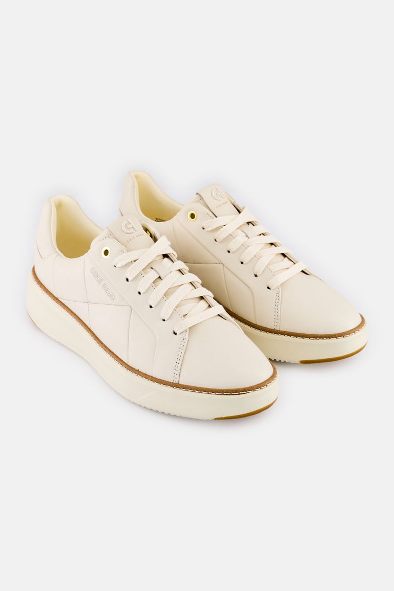 COLE HAAN Women Gp Topspin Wide Lace Up Casual Shoes, Ivory - Image 1