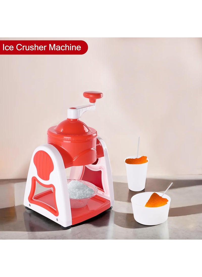 ACUDY ACUDY Manual Ice Gola Slush Maker Machine with Sharp Blades Ice Crusher Snow Grinder Includes 3 Bowls 1 Glass 6 Sticks and 1 Dish Baraf ka Gola Maker  - Image 2