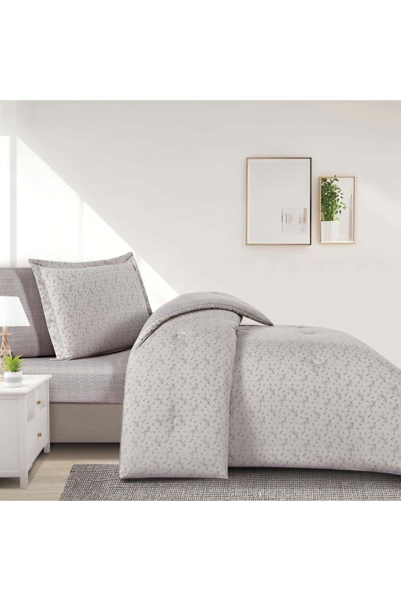 ميلين طقم مفرش سرير صيفي مفرد ونص قطن 100% - 4 قطع – يناسب سرير بمقاس 200x120 - نولين -رمادي - Image 3