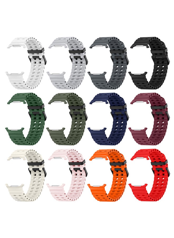 CATANES 12 pack of Band for Samsung Galaxy Watch 7 Ultra Soft Silicone  Adjustable, Sweat-Resistant, and Stylish  - Image 1
