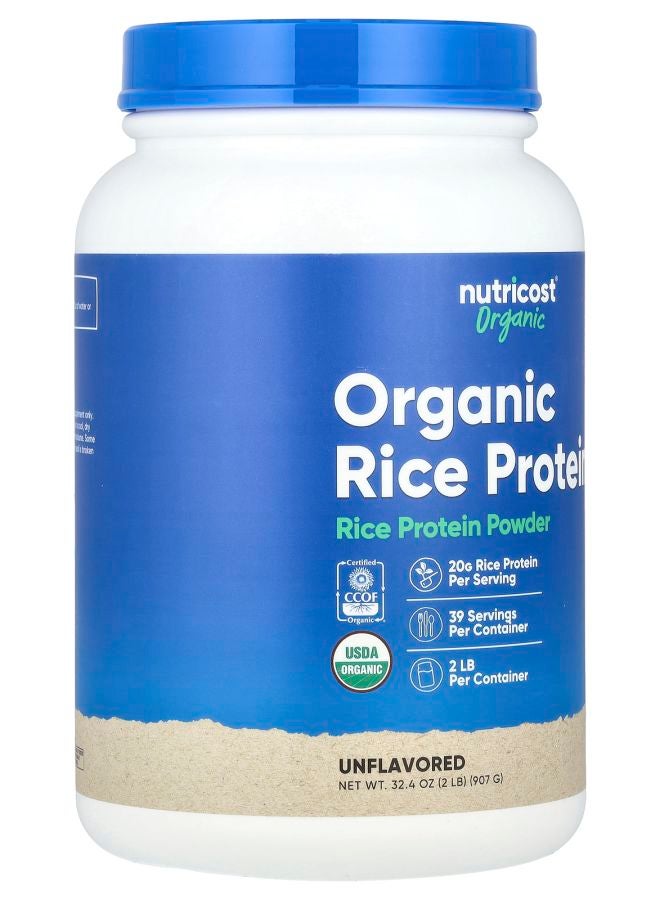 Nutricost Organic Rice Protein Powder Unflavored 2 lb (907 g) - Image 2