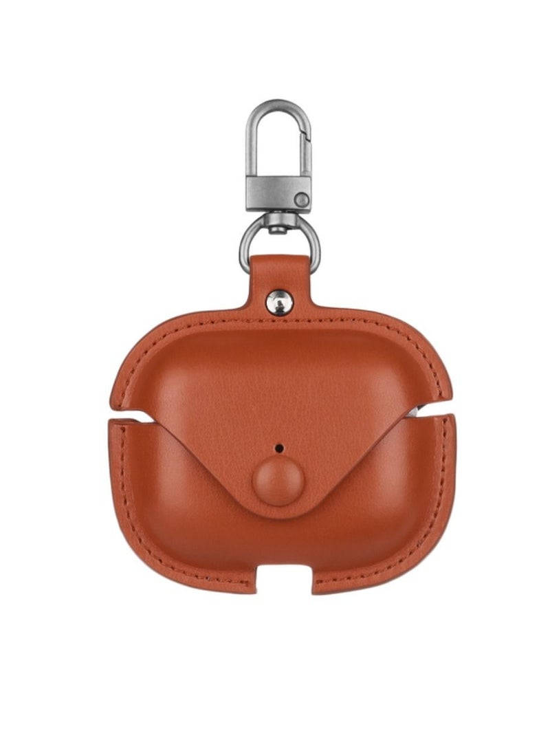 Digi Core حافظة Airpods Pro حافظة جلدية لهاتف Apple Airpods Pro حافظة واقية مزودة بخطاف لحافظة Airpods باللون البني - Image 1