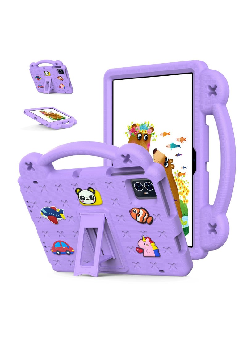 Kids Case Blackview Tab 80 10.1-inch 2023 Tablet, Lightweight EVA Shockproof Grip Kid-Friendly Case with Foldable Stand