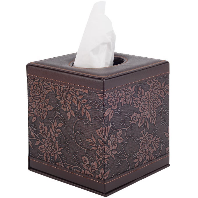 ANTIQUE LEATHER SQUARE TISSUE BOX COVERHOLDER TABLE NAPKIN CASE DISPENSERFACIAL TISSUES ORGANIZER WITH MAGNETIC BOTTOM FOR HOME OFFICETISSUES CUBE BOX RETRO