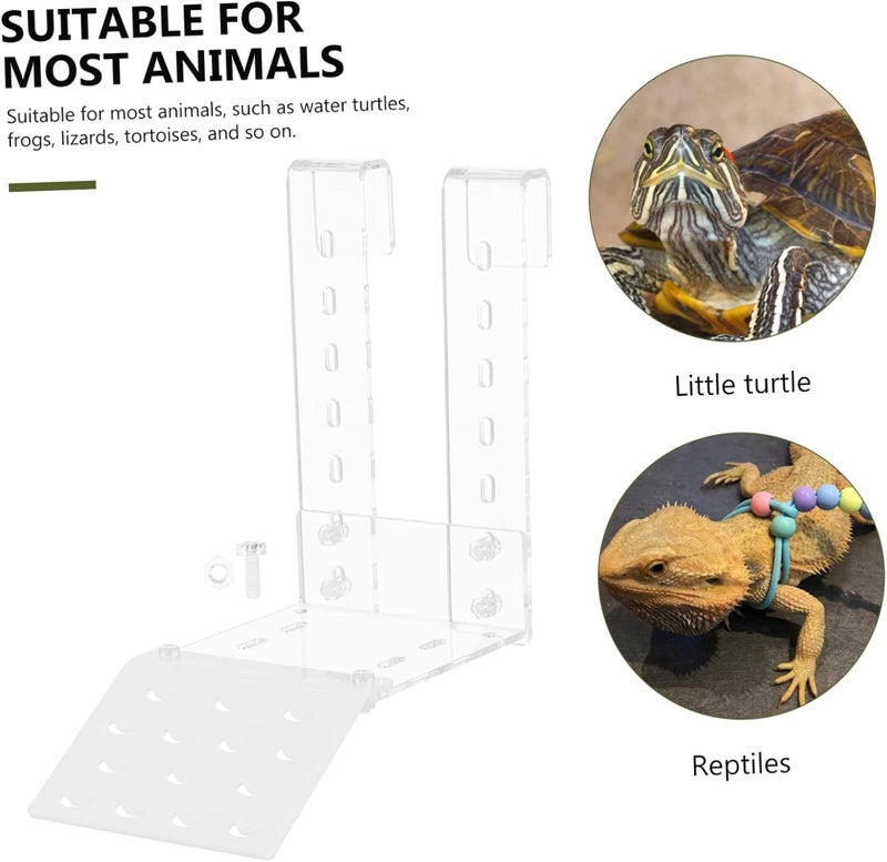 1set Acrylic Turtle Basking Platform for Aquatic Turtles and Reptiles Floating Dock Climbing Ramp and Colorfast Tank Accessory - Image 5
