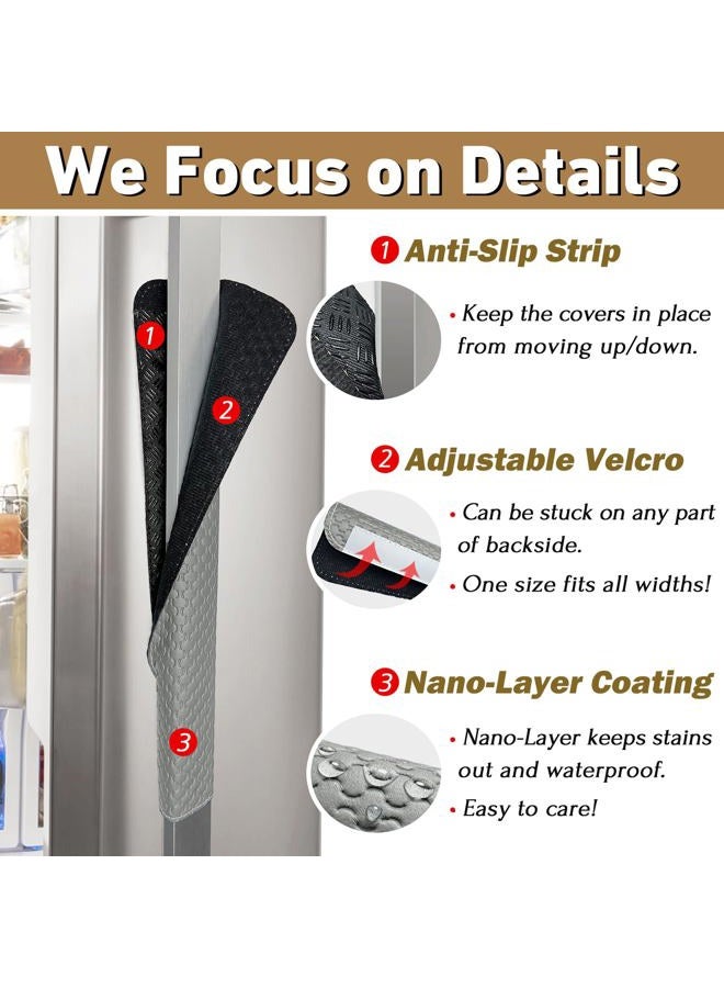 Luludamier Refrigerator Door Handle Covers, Set of 5, Performance Appliance Handle Covers, Non-Slip Fridge Door Handle Covers, Keep Your Kitchen Clean, Microwave Oven Dishwasher door Handle Protectors(Gray) - Image 4