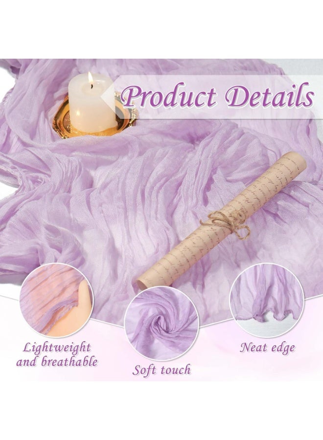 TAYRAN Tulle tablecloth, cotton tulle tablecloth, bohemian style decorative tablecloth, table centerpiece, 90x400 cm, suitable for wedding, baby shower, tea party and other tulle table decoration - Image 2