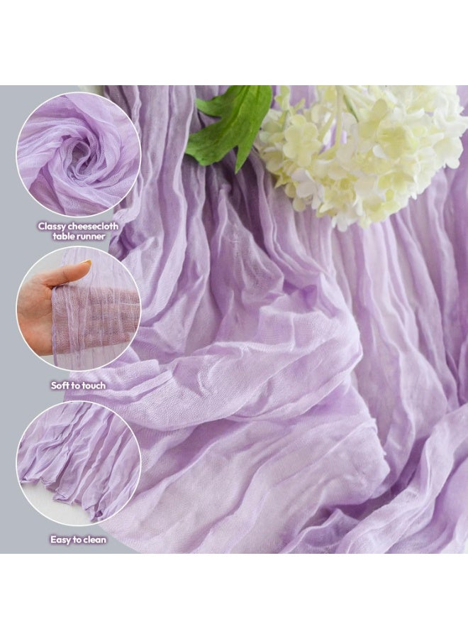 TAYRAN Tulle tablecloth, cotton tulle tablecloth, bohemian style decorative tablecloth, table centerpiece, 90x400 cm, suitable for wedding, baby shower, tea party and other tulle table decoration - Image 3