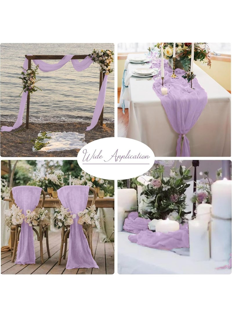 TAYRAN Tulle tablecloth, cotton tulle tablecloth, bohemian style decorative tablecloth, table centerpiece, 90x400 cm, suitable for wedding, baby shower, tea party and other tulle table decoration - Image 5