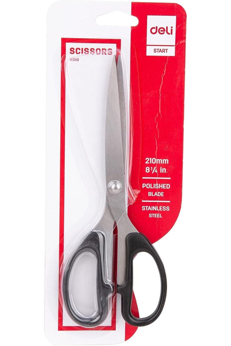 Deli E6010 Scissors, 210 Mm Length, Black/Red - Image 1