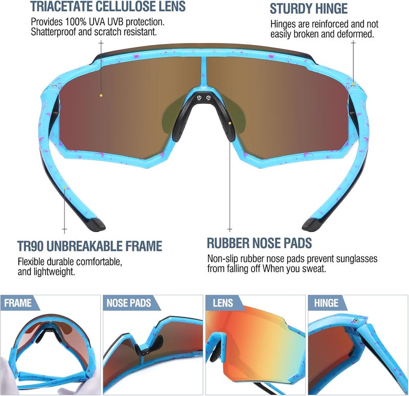 DUCO Polarized Kids Sunglasses Youth Sports Cycling Shades Lightweight Frame UV400 Child Boys Girls Baseball SunGlasses DK310 - Image 4