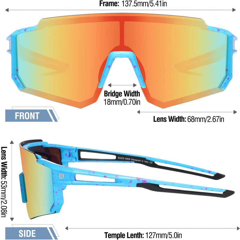DUCO Polarized Kids Sunglasses Youth Sports Cycling Shades Lightweight Frame UV400 Child Boys Girls Baseball SunGlasses DK310 - Image 3