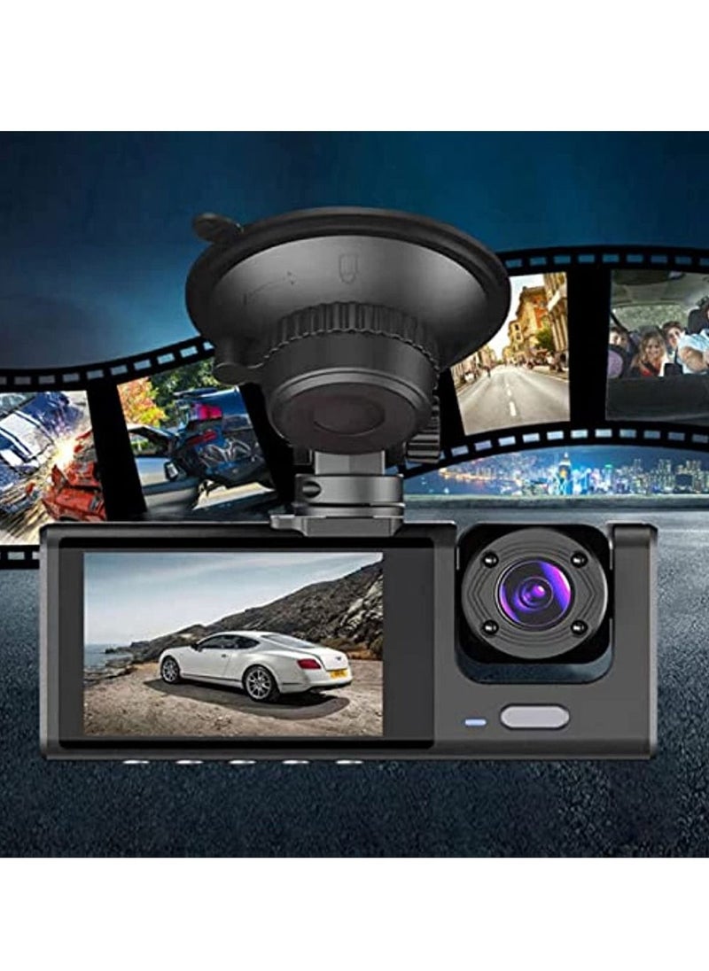 OIMG - Dash Camera For Cars 3 Camera Recording Super Night Vision Dash Cam Front And Rear With 32G SD Card 1080P Car Dashboard Camera With G-Sensor Parking Monitor Loop Recording - Image 1